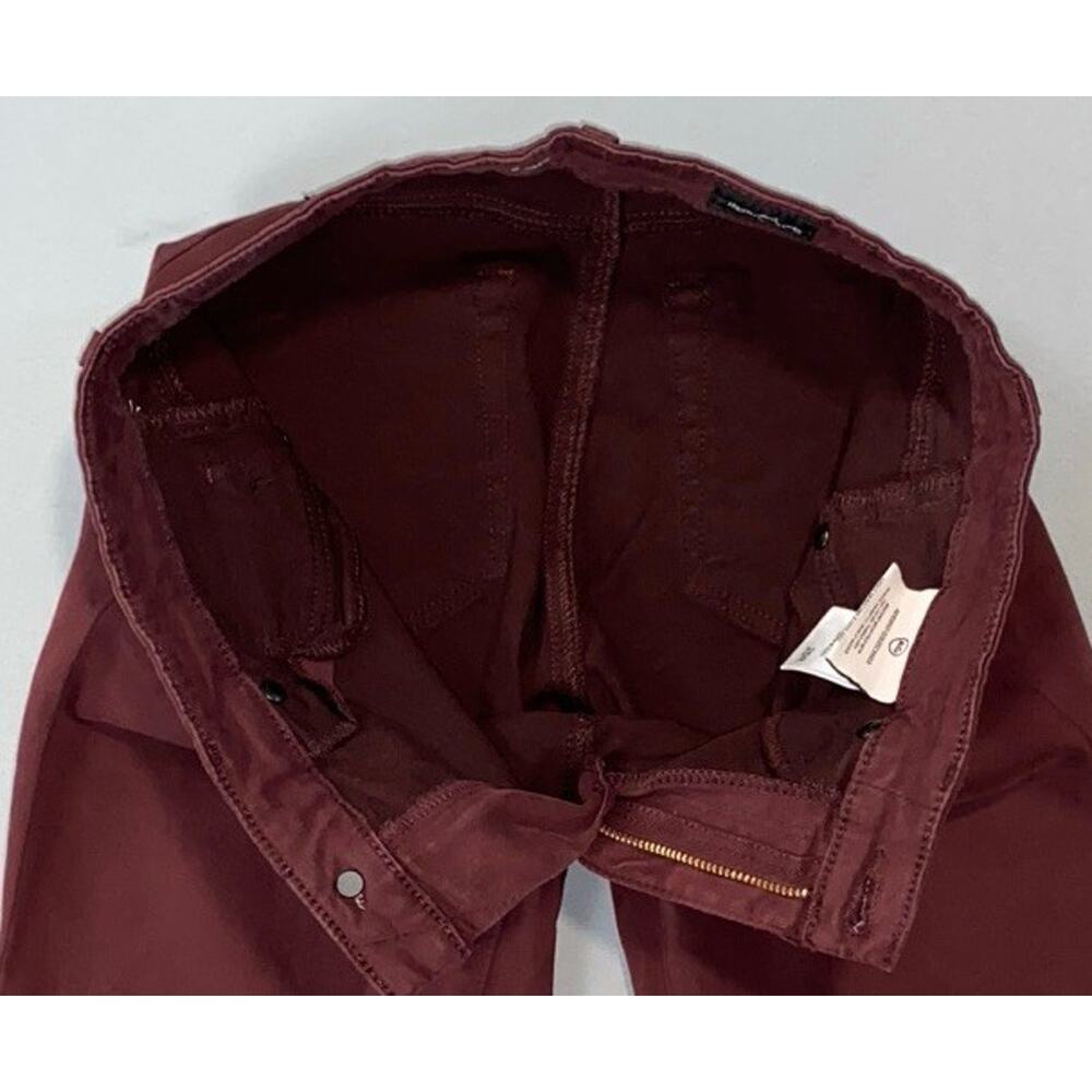 AG The Abbey Mid-Rise Super Akinny Ankle Sateen Jeans, Jeggings. Burgundy, 25R. - Picture 7 of 9